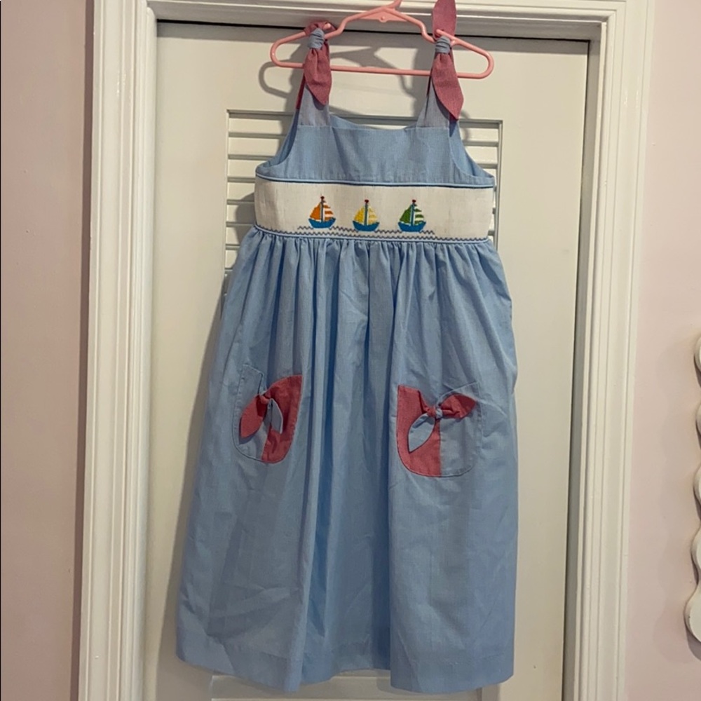 Mom & Me smocked sailboat dress - size 6X